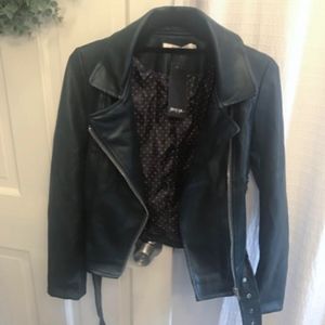 Green faux leather jacket